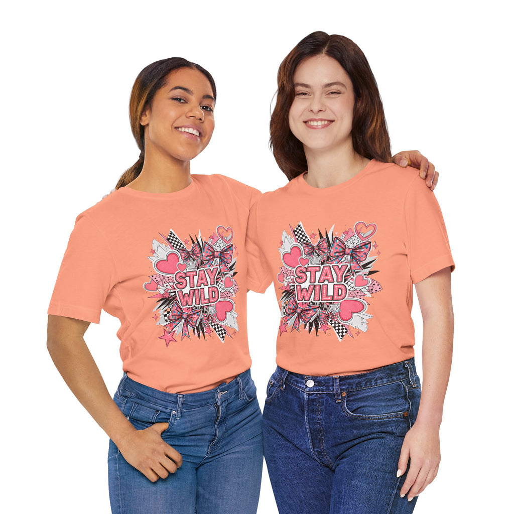 Stay Wild Pink Graphic Tee - Fun Unisex T-Shirt for Nature Lovers, Casual Wear, Outdoor Adventures, Birthday Gift, Everyday Style