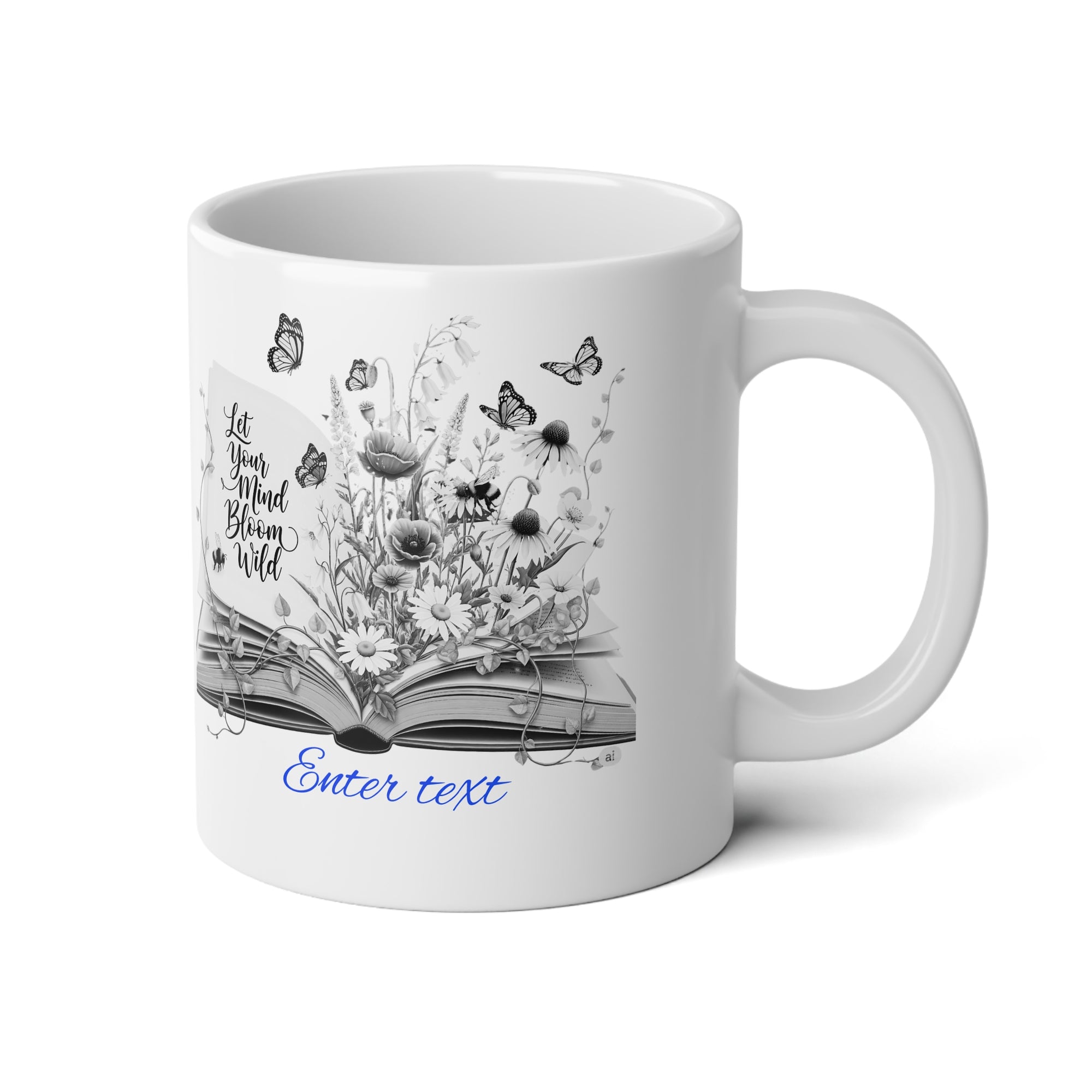 Personalized Mug with Name, Custom Text | Inspirational Jumbo Mug - 20oz Ceramic, Perfect for Coffee Lovers, Motivational Gift, Unique Coffee Mug, Butterfly Design