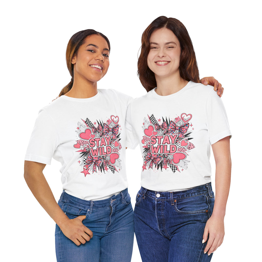 Stay Wild Pink Graphic Tee - Fun Unisex T-Shirt for Nature Lovers, Casual Wear, Outdoor Adventures, Birthday Gift, Everyday Style