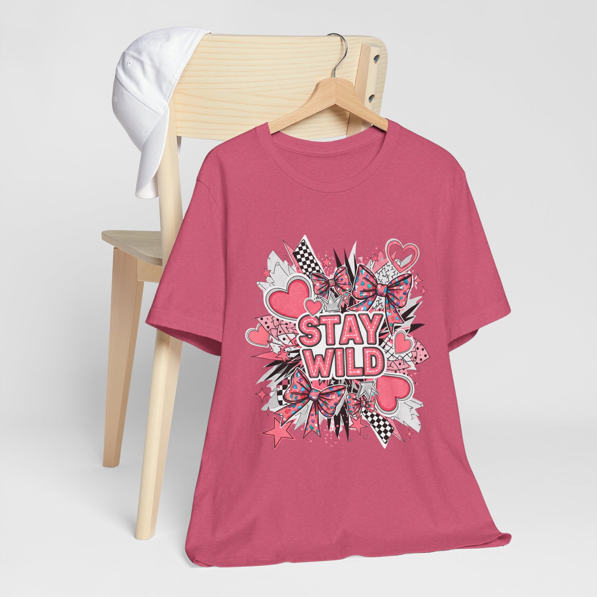 Stay Wild Pink Graphic Tee - Fun Unisex T-Shirt for Nature Lovers, Casual Wear, Outdoor Adventures, Birthday Gift, Everyday Style