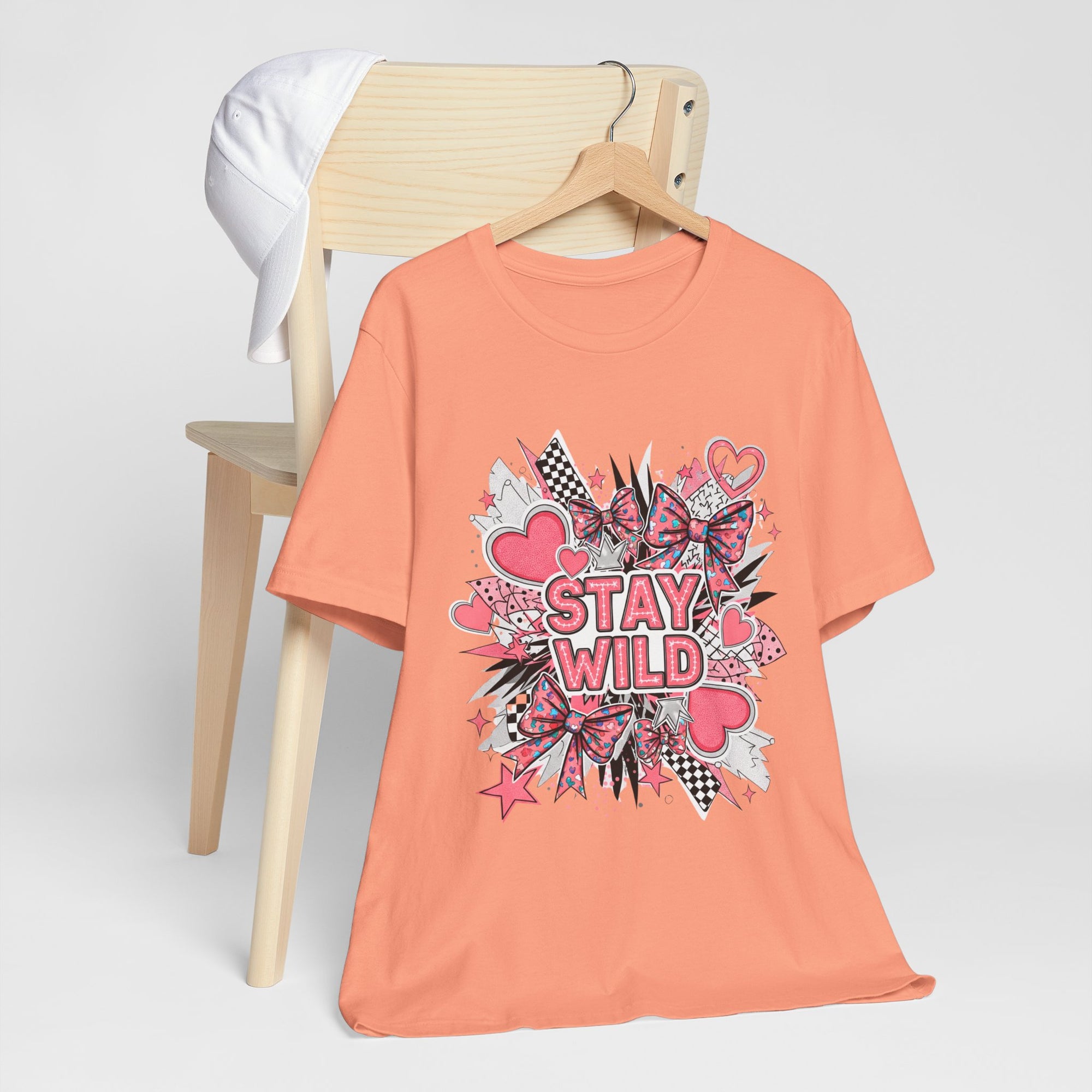 Stay Wild Pink Graphic Tee - Fun Unisex T-Shirt for Nature Lovers, Casual Wear, Outdoor Adventures, Birthday Gift, Everyday Style