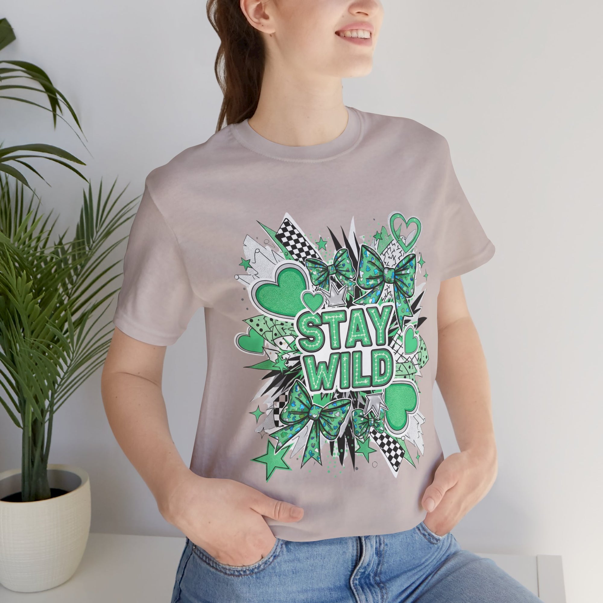 Stay Wild Chic Green of Unisex Jersey Short Sleeve Tee