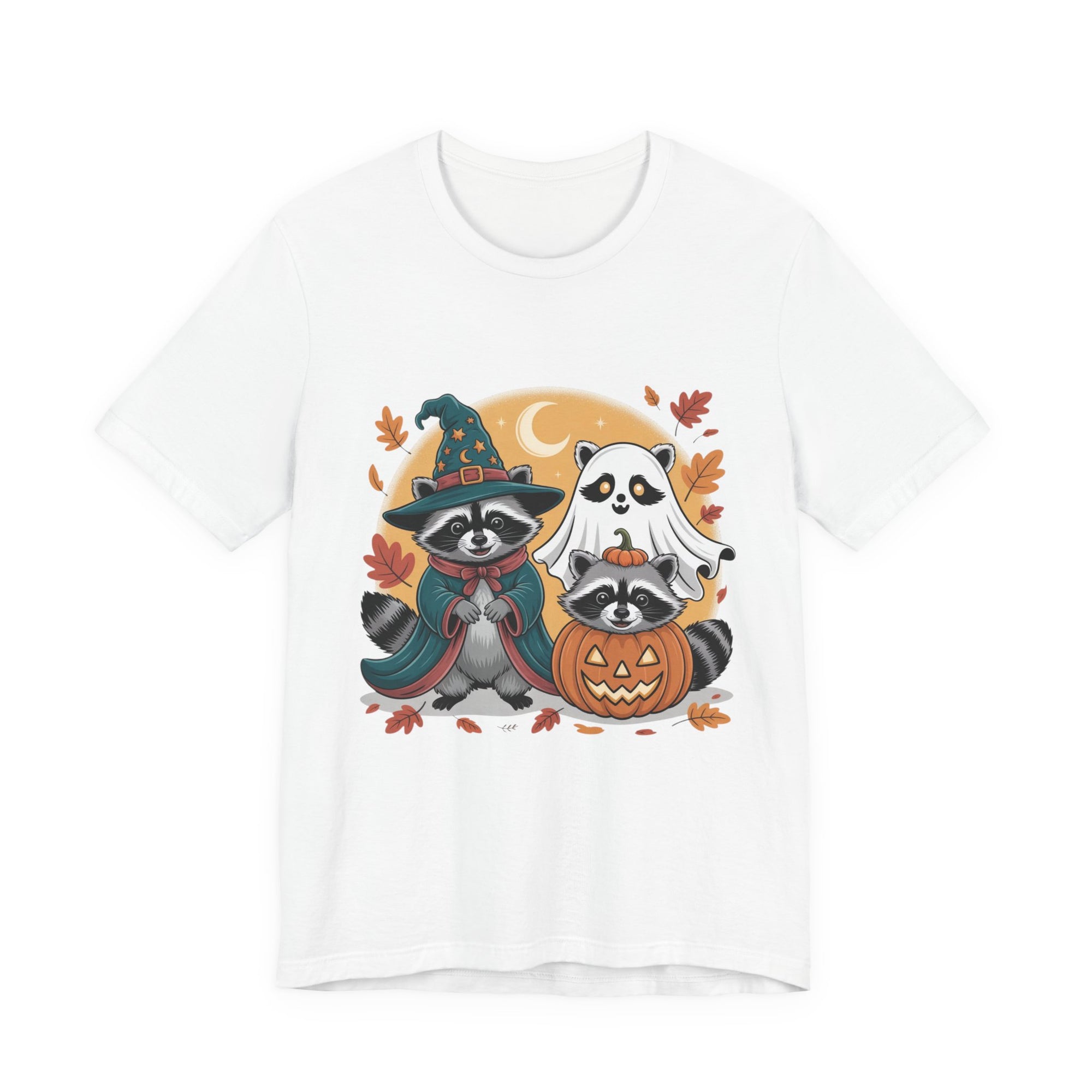 Adorable Halloween Raccoon Trio - Unisex Jersey Short Sleeve Tee