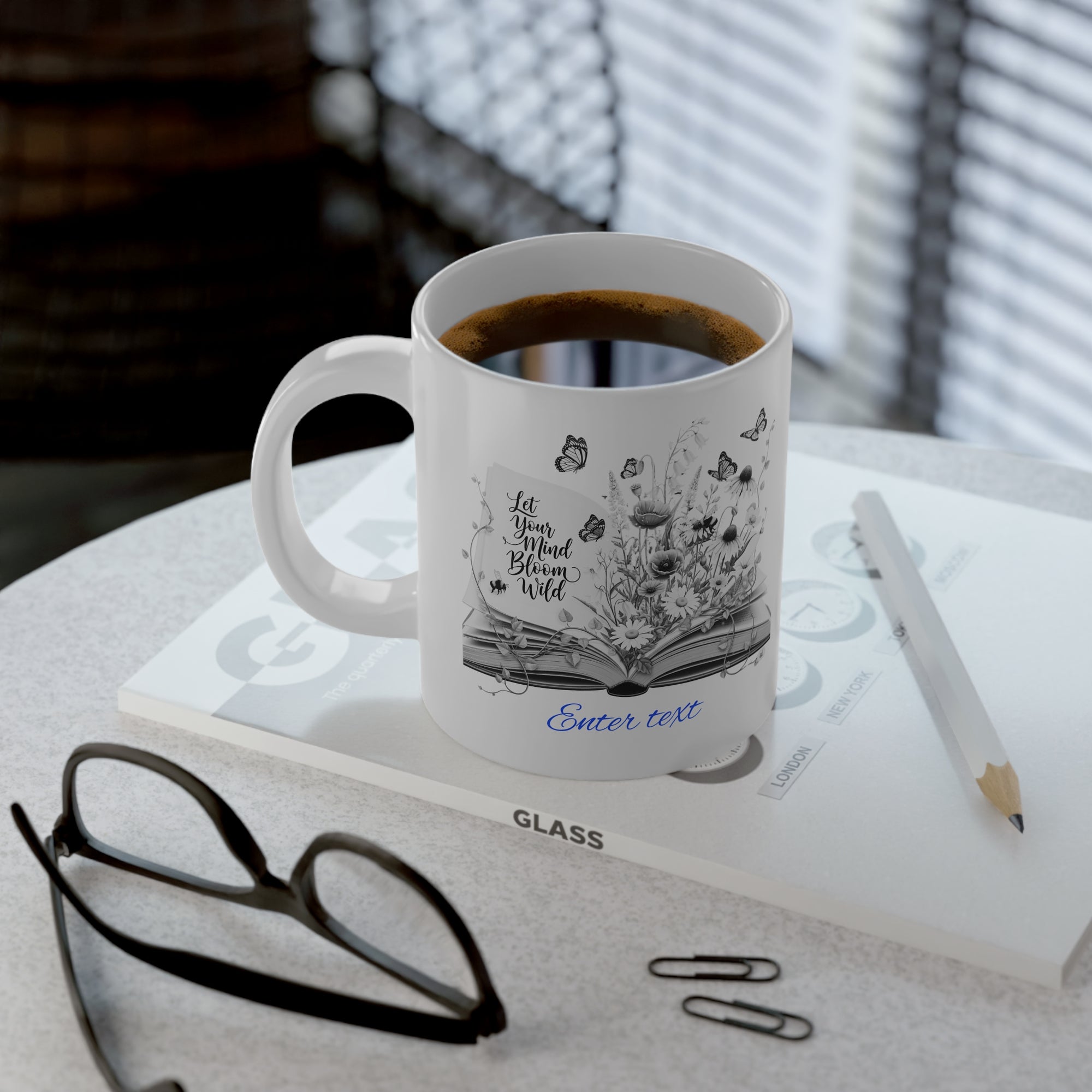 Personalized Mug with Name, Custom Text | Inspirational Jumbo Mug - 20oz Ceramic, Perfect for Coffee Lovers, Motivational Gift, Unique Coffee Mug, Butterfly Design