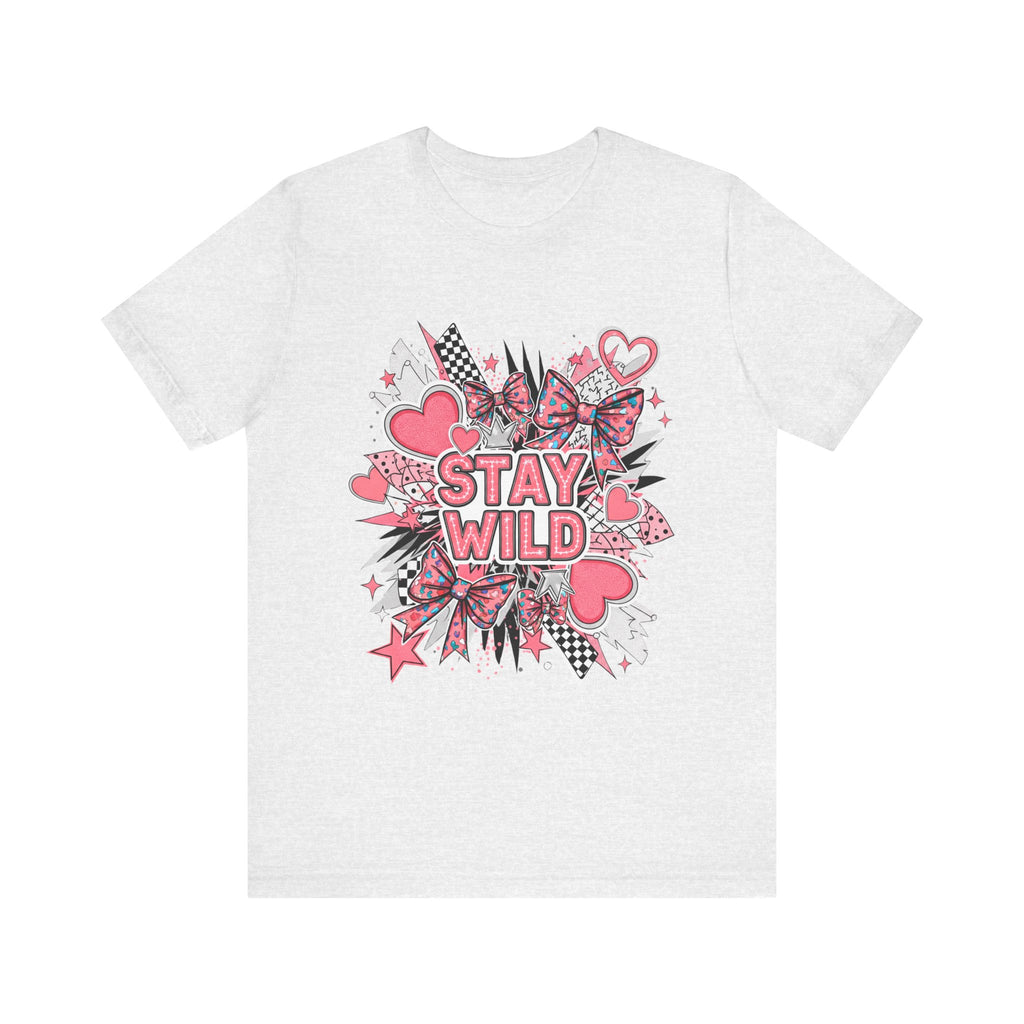 Stay Wild Pink Graphic Tee - Fun Unisex T-Shirt for Nature Lovers, Casual Wear, Outdoor Adventures, Birthday Gift, Everyday Style