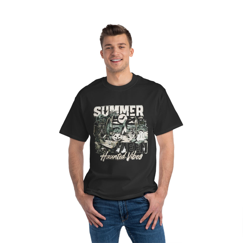 Summer Haunted Vibes T-Shirt, Casual Tee, Graphic Shirt, Beachwear, Outdoor Fun, Gift Idea for Summer