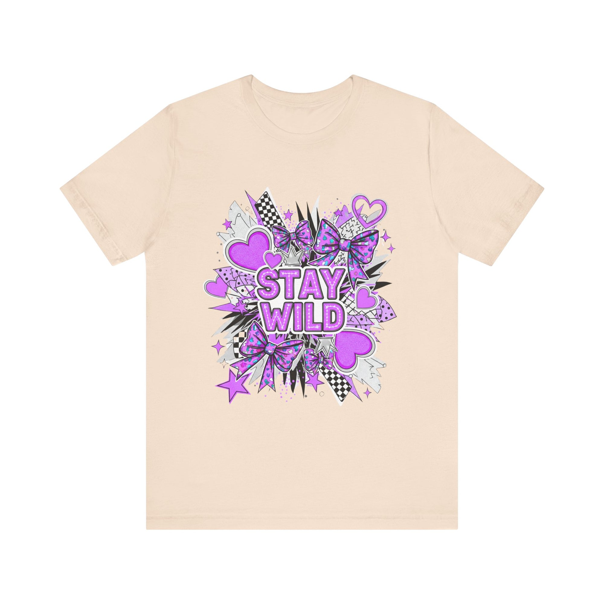 Stay Wild Graphic Tee Purple for Trendsetters, Cool Casual Wear, Gift for Her, Festival Outfit
