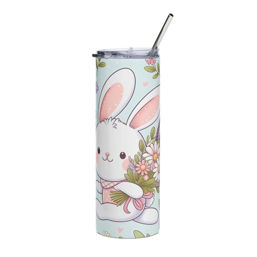 Cute Bunny Stainless Steel Tumbler - 20oz, Easter Gift, Spring