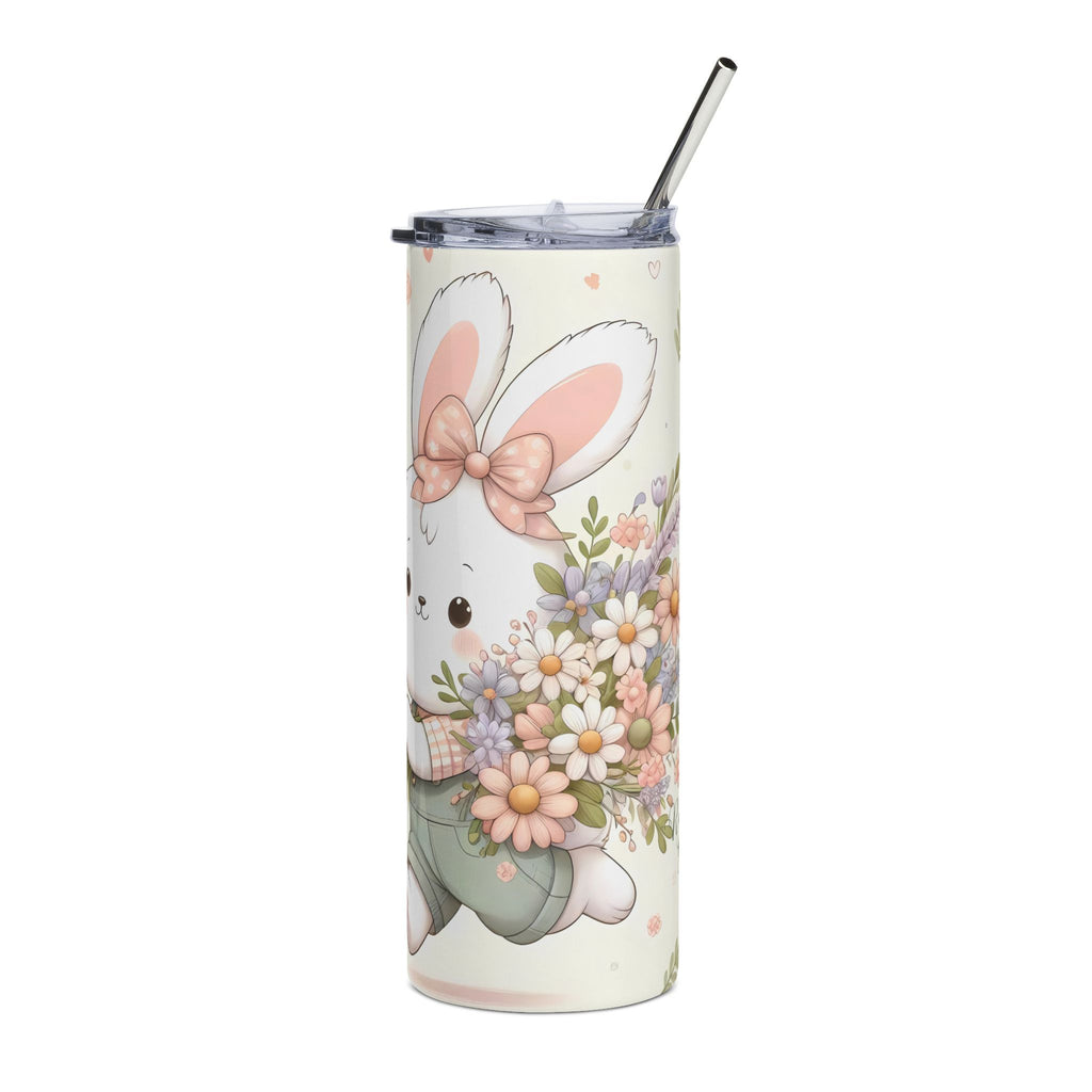 Cute Bunny Stainless Steel Tumbler - 20oz, Easter Gift, Spring