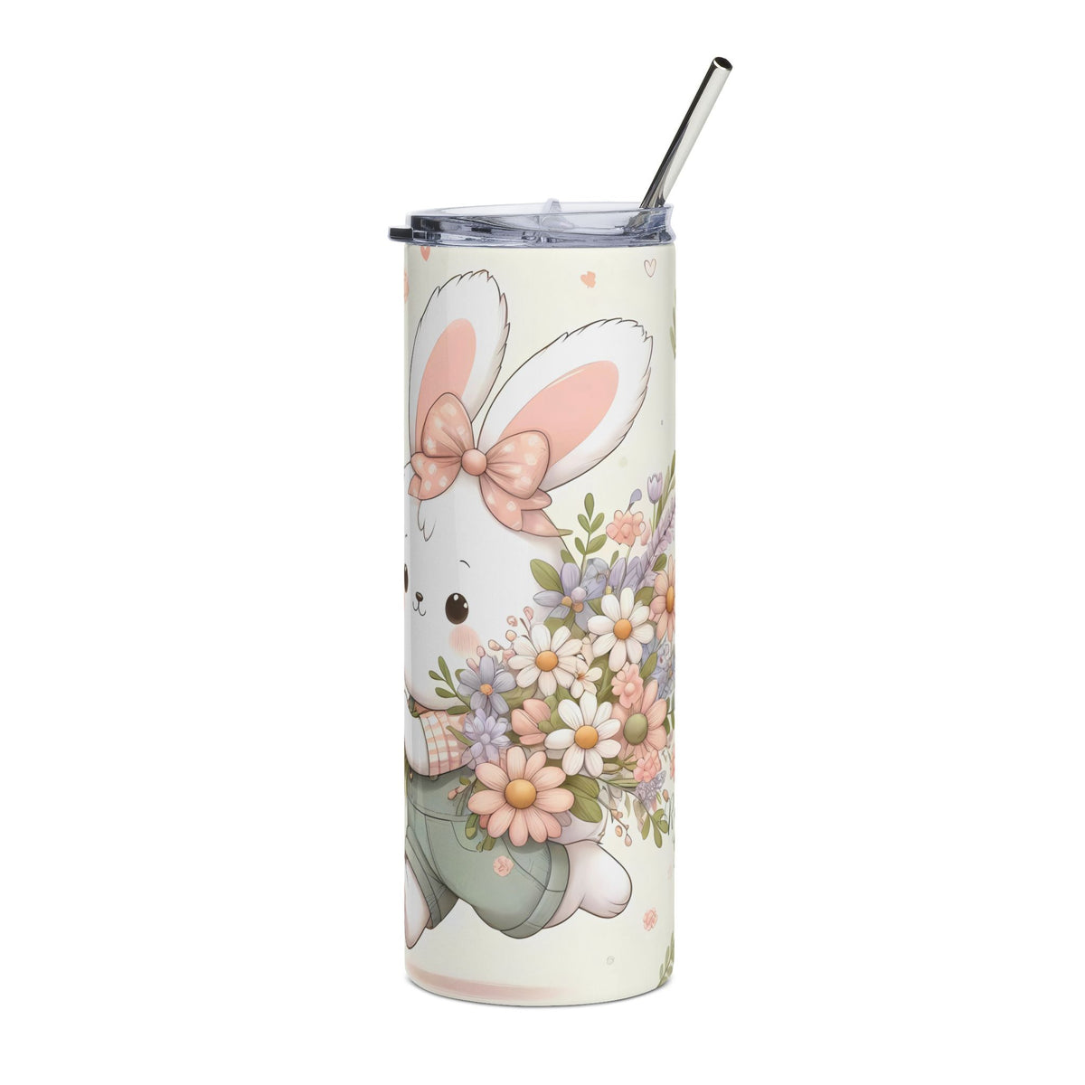 Cute Bunny Stainless Steel Tumbler - 20oz, Easter Gift, Spring