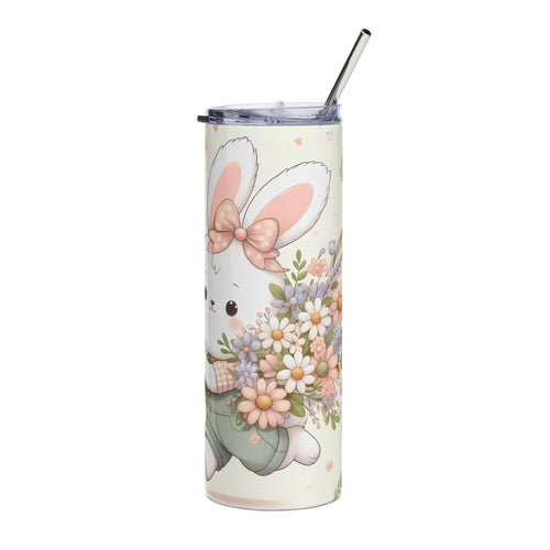 Cute Bunny Stainless Steel Tumbler - 20oz, Easter Gift, Spring