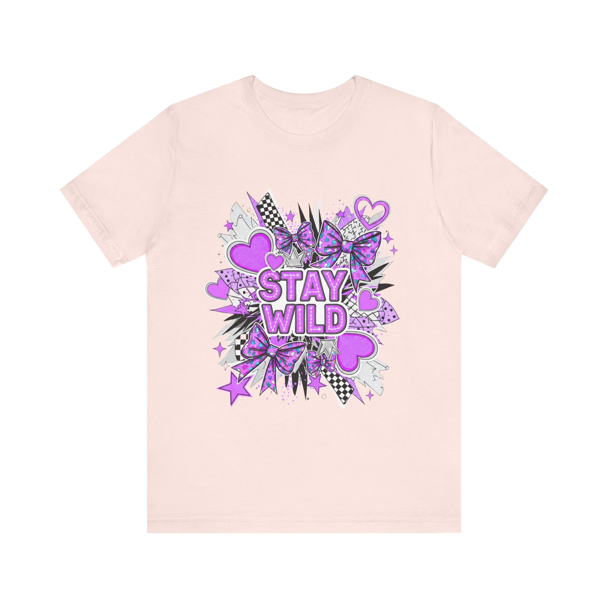 Stay Wild Graphic Tee Purple for Trendsetters, Cool Casual Wear, Gift for Her, Festival Outfit