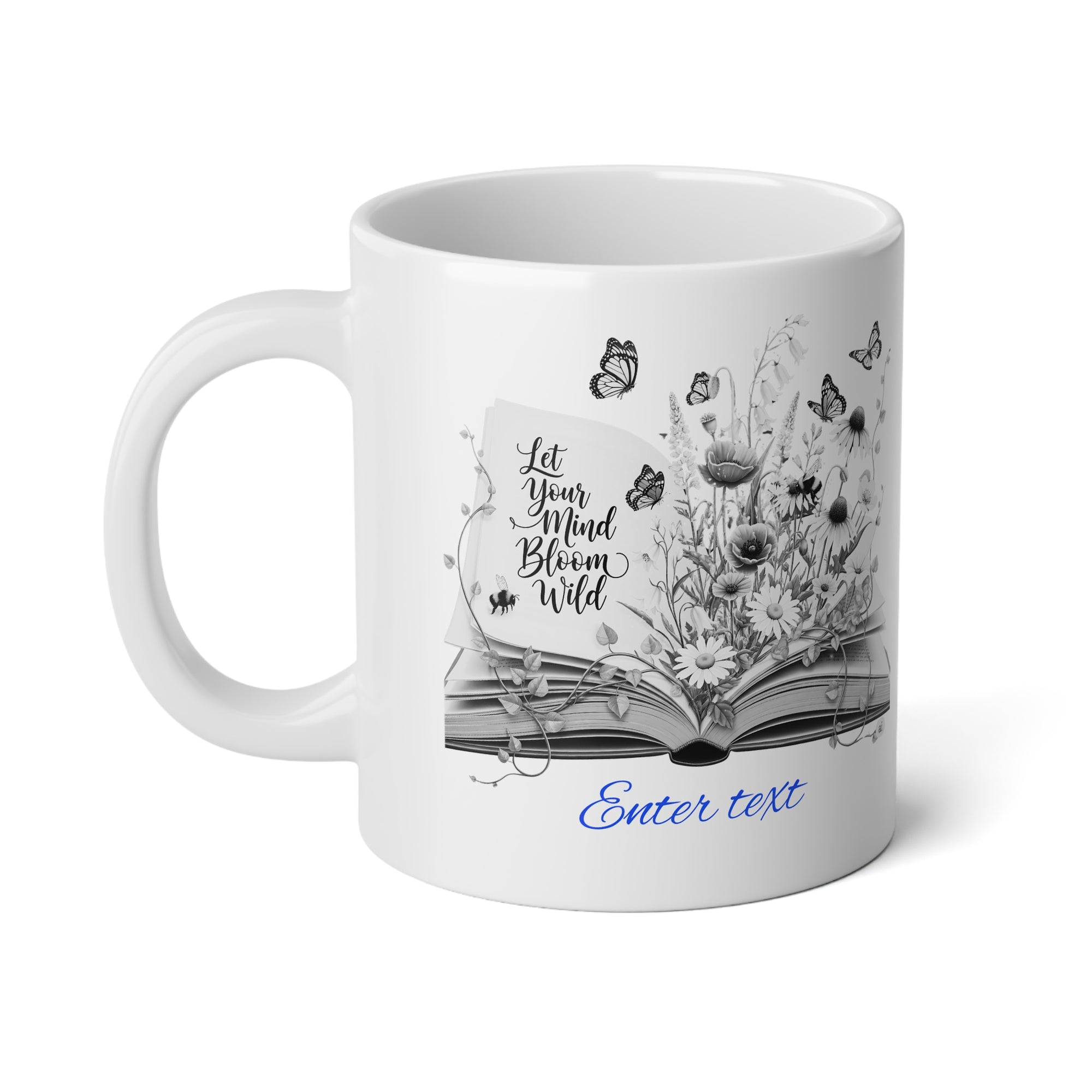 Personalized Mug with Name, Custom Text | Inspirational Jumbo Mug - 20oz Ceramic, Perfect for Coffee Lovers, Motivational Gift, Unique Coffee Mug, Butterfly Design