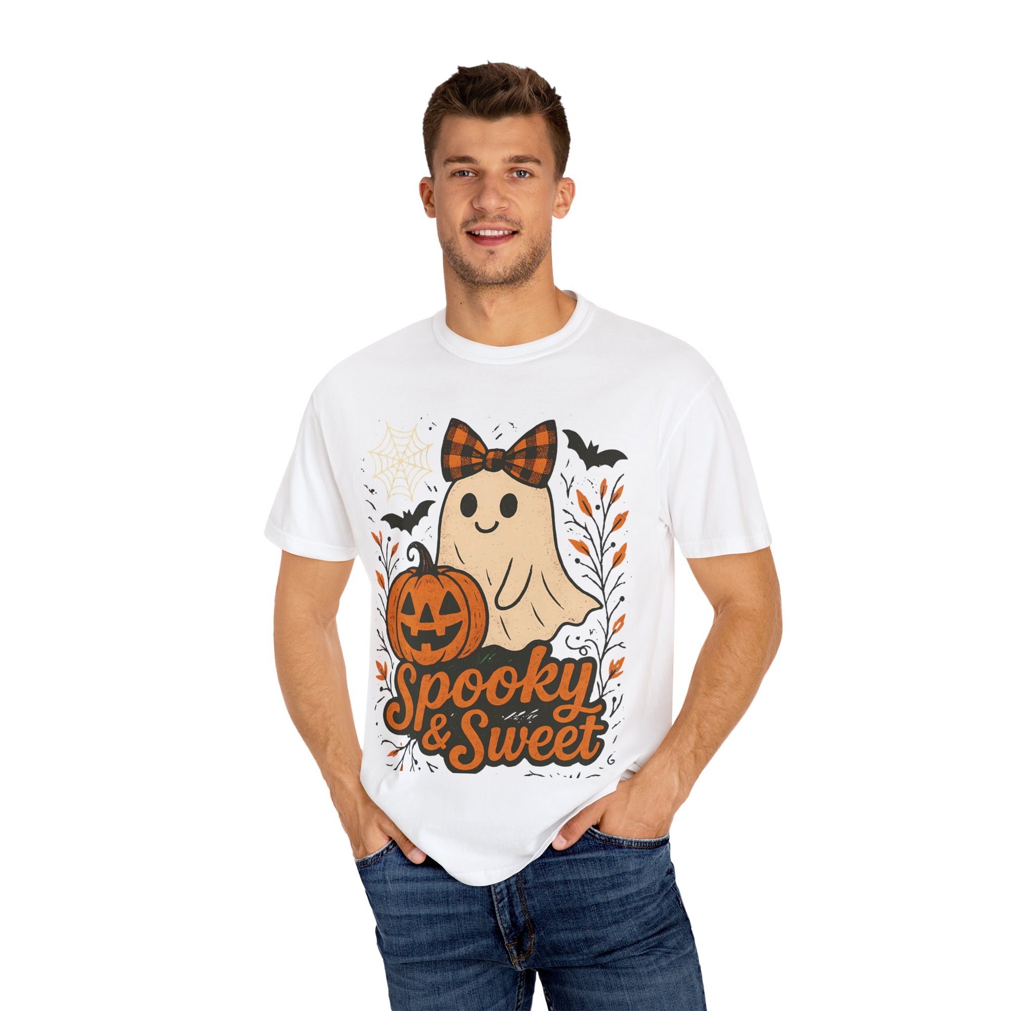 Spooky & Sweet Ghost T-Shirt | Unisex Halloween Tee, Cute Halloween Shirt, Fall Fashion, Pumpkin Graphic T-Shirt, Ghost Lover Gift