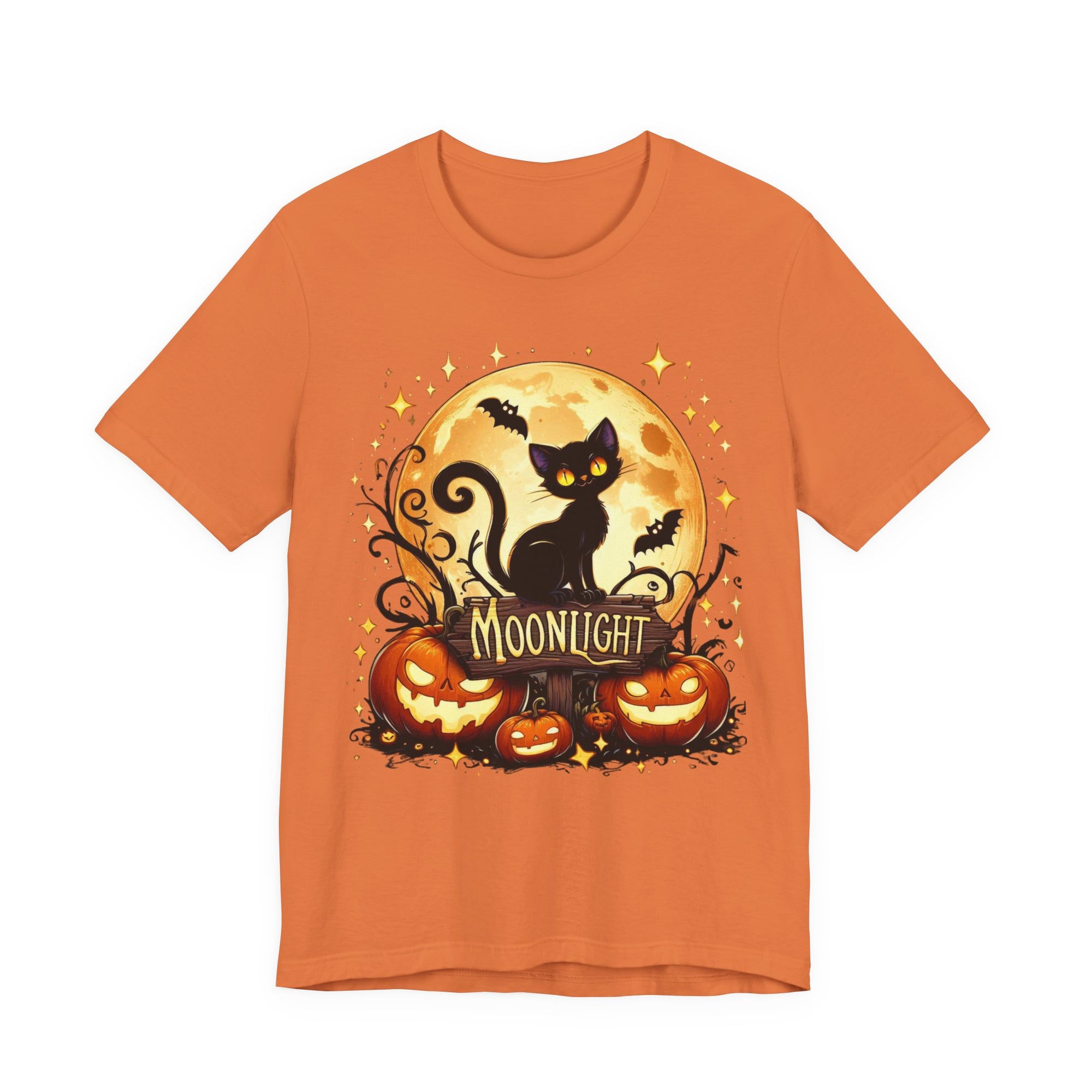 Spooky Black Cat of Unisex Jersey Short Sleeve Tee