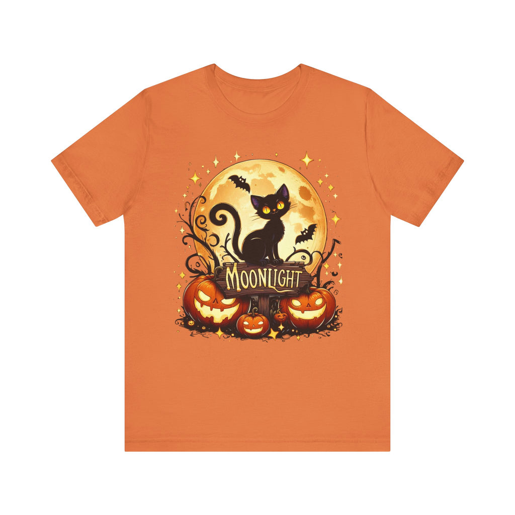 Spooky Black Cat of Unisex Jersey Short Sleeve Tee