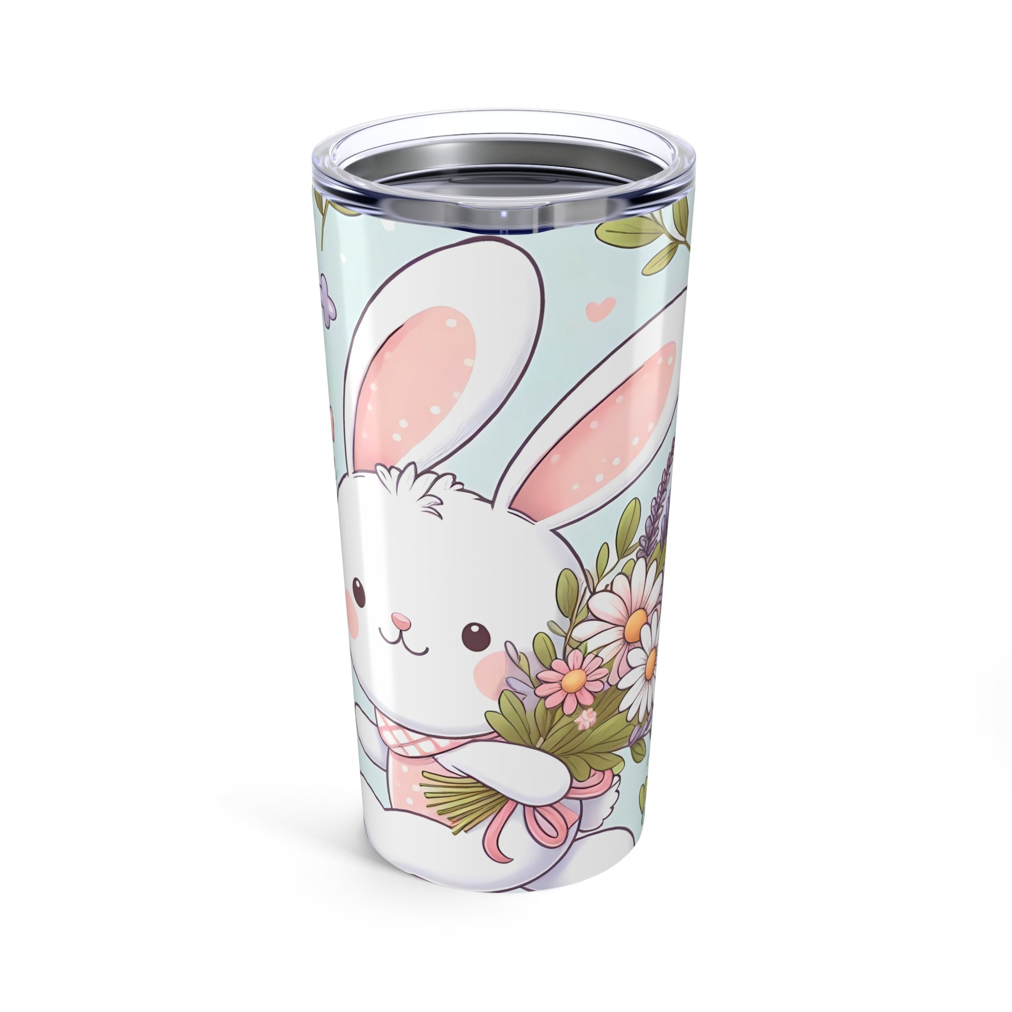 Spring Bunny Floral Tumbler 20oz