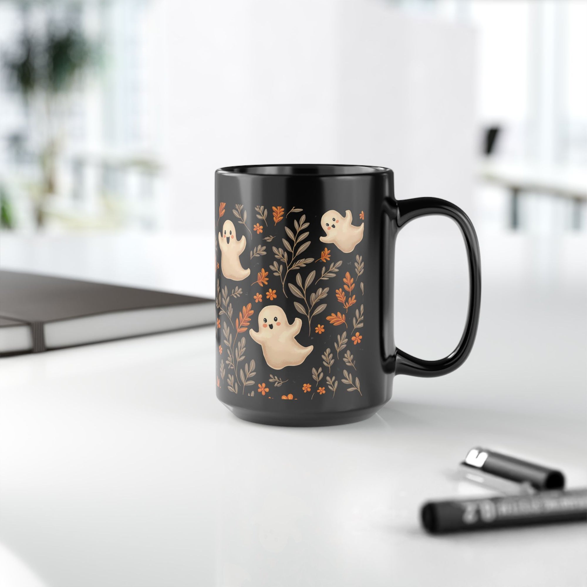 Halloween Ghost Mug 15 oz, Cute Ghost Coffee Cup, Fall Decor Mug, Spooky Season Gift, Halloween Treats