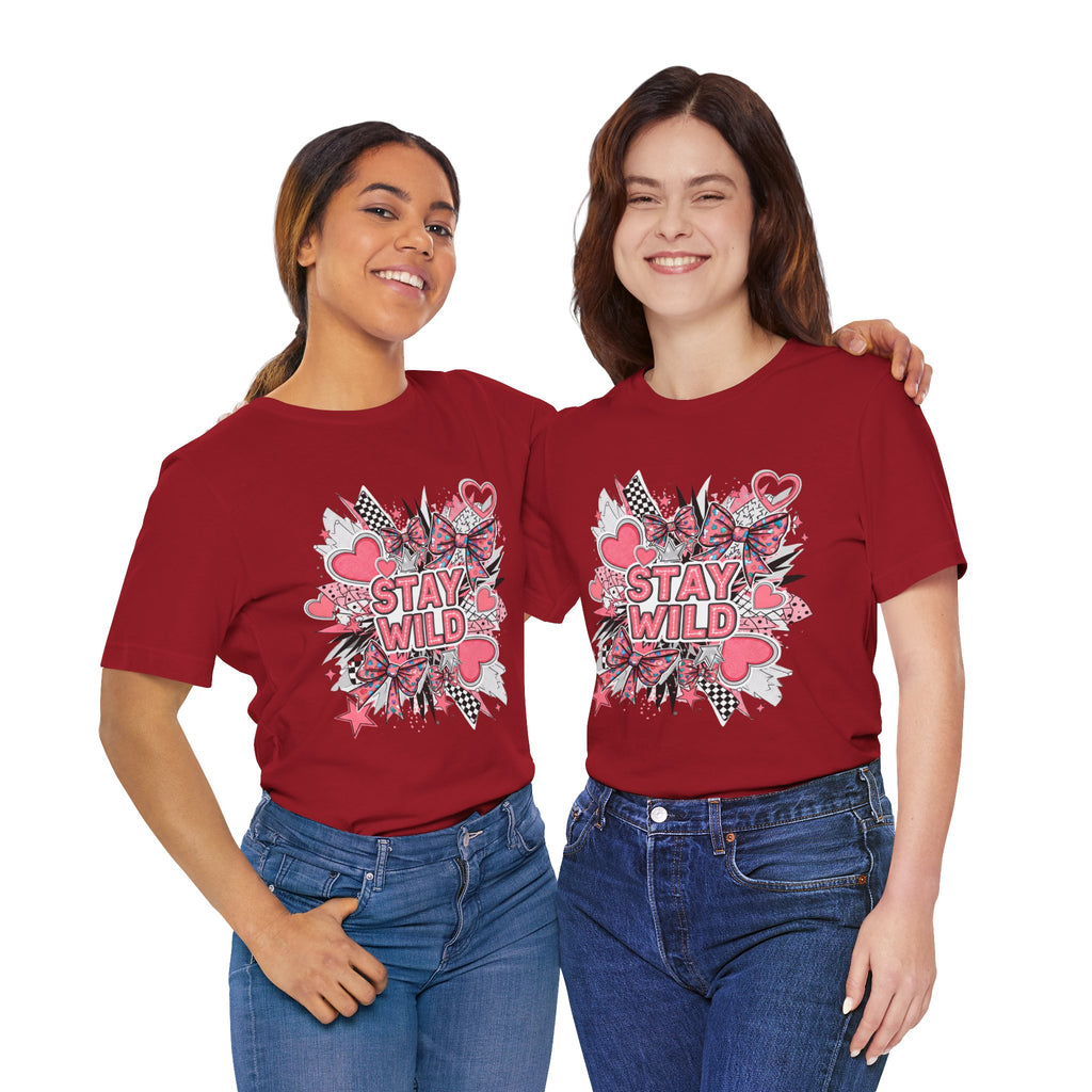 Stay Wild Pink Graphic Tee - Fun Unisex T-Shirt for Nature Lovers, Casual Wear, Outdoor Adventures, Birthday Gift, Everyday Style