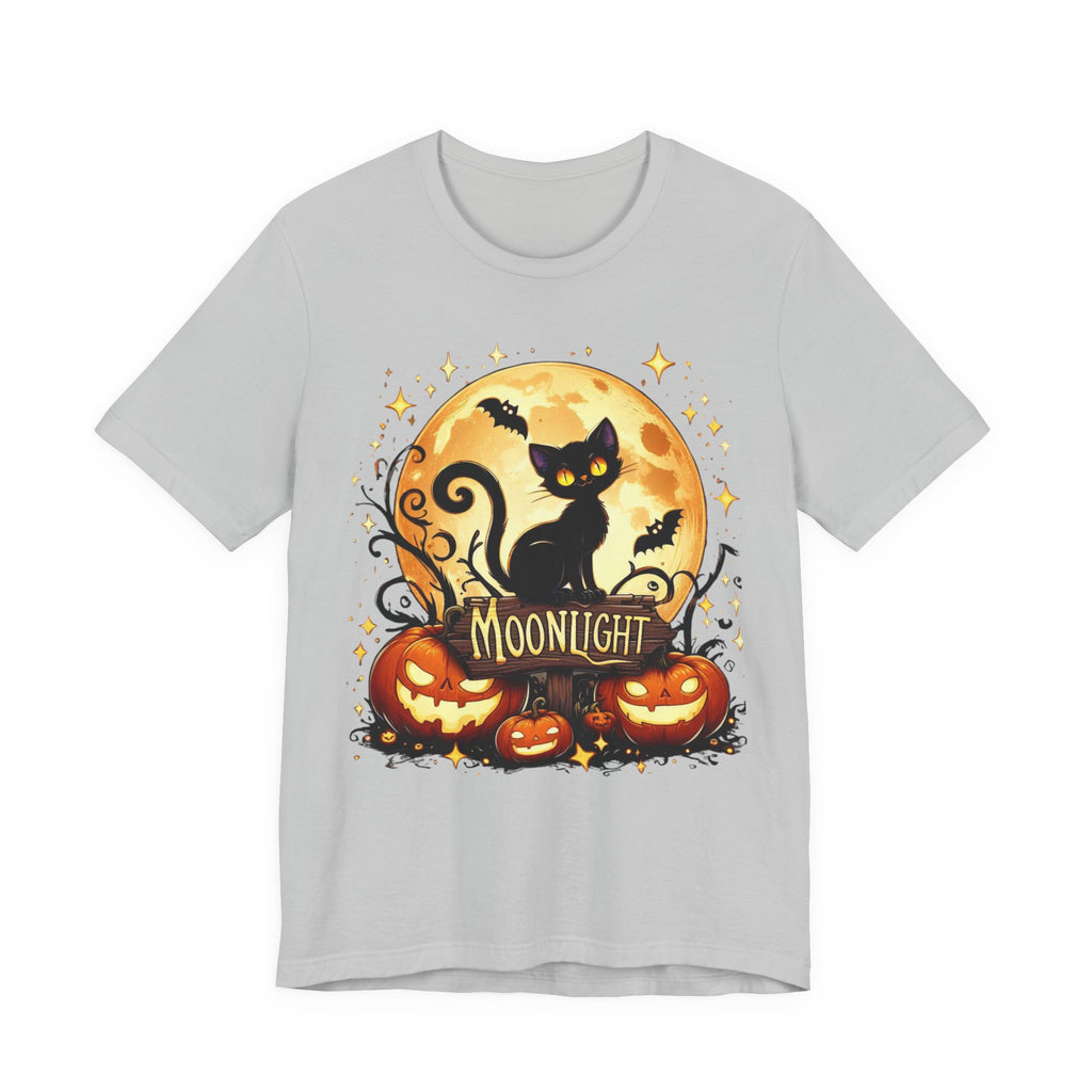 Spooky Black Cat of Unisex Jersey Short Sleeve Tee