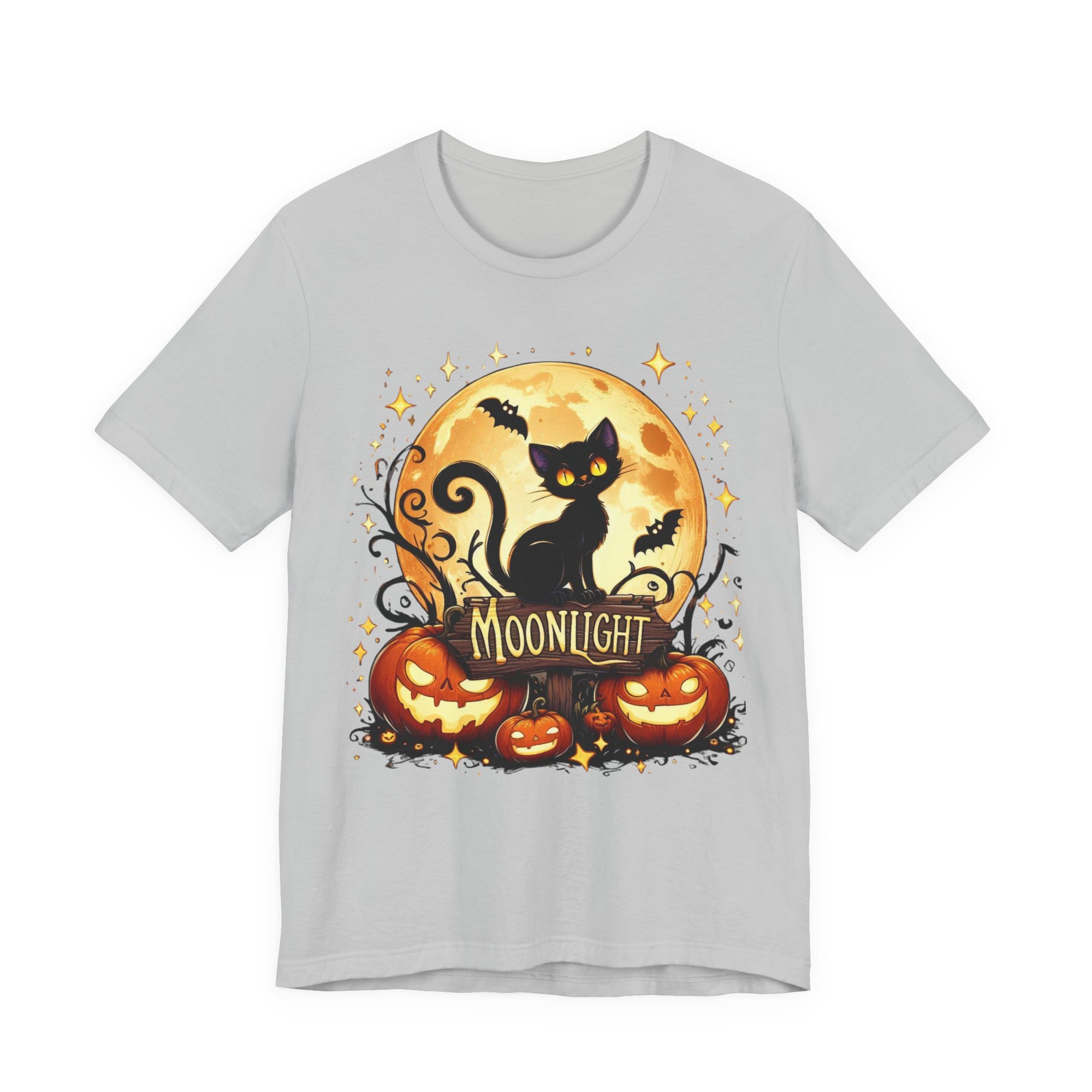 Spooky Black Cat of Unisex Jersey Short Sleeve Tee