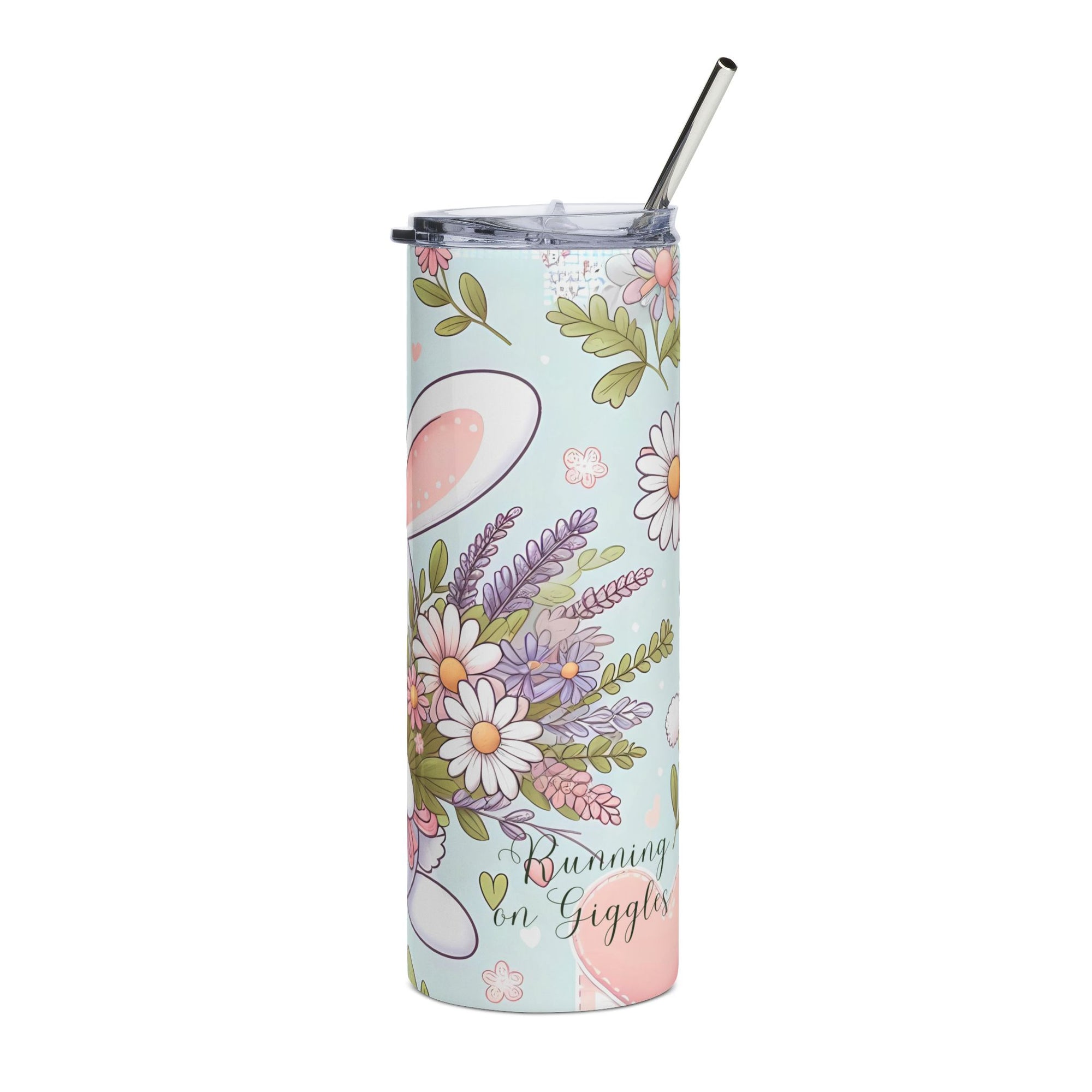 Cute Bunny Stainless Steel Tumbler - 20oz, Easter Gift, Spring