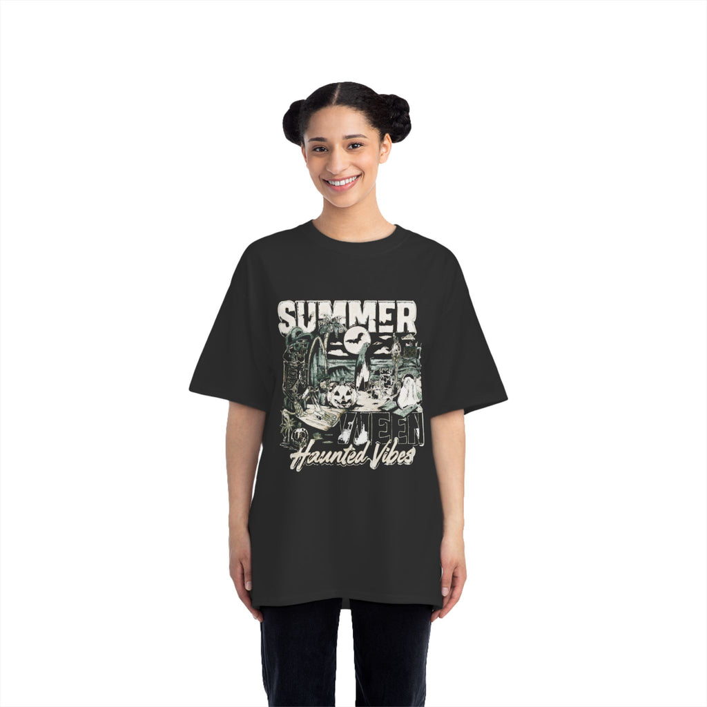 Summer Haunted Vibes T-Shirt, Casual Tee, Graphic Shirt, Beachwear, Outdoor Fun, Gift Idea for Summer