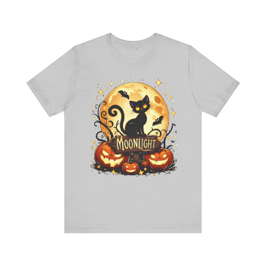 Spooky Black Cat of Unisex Jersey Short Sleeve Tee