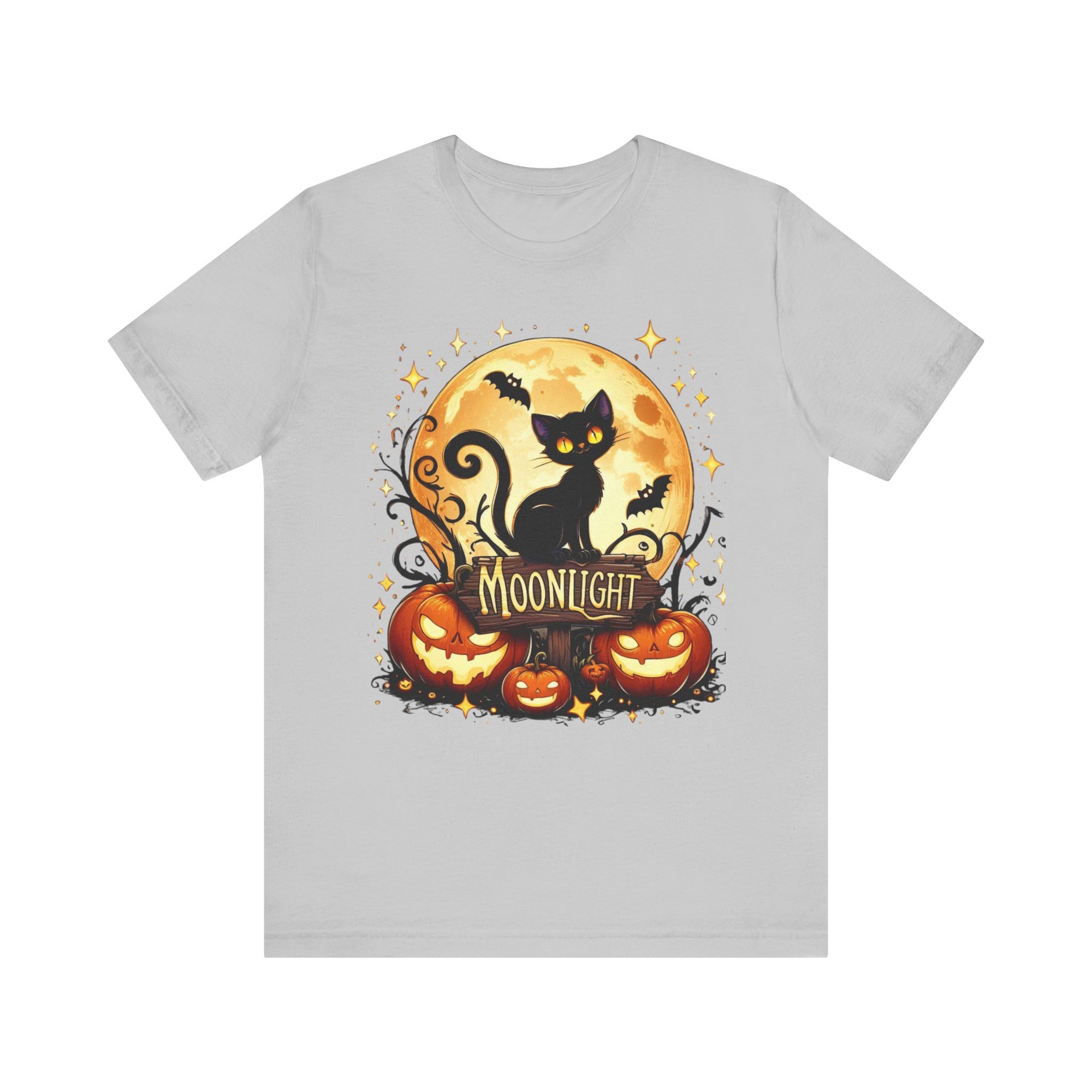 Spooky Black Cat of Unisex Jersey Short Sleeve Tee