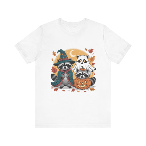 Adorable Halloween Raccoon Trio - Unisex Jersey Short Sleeve Tee