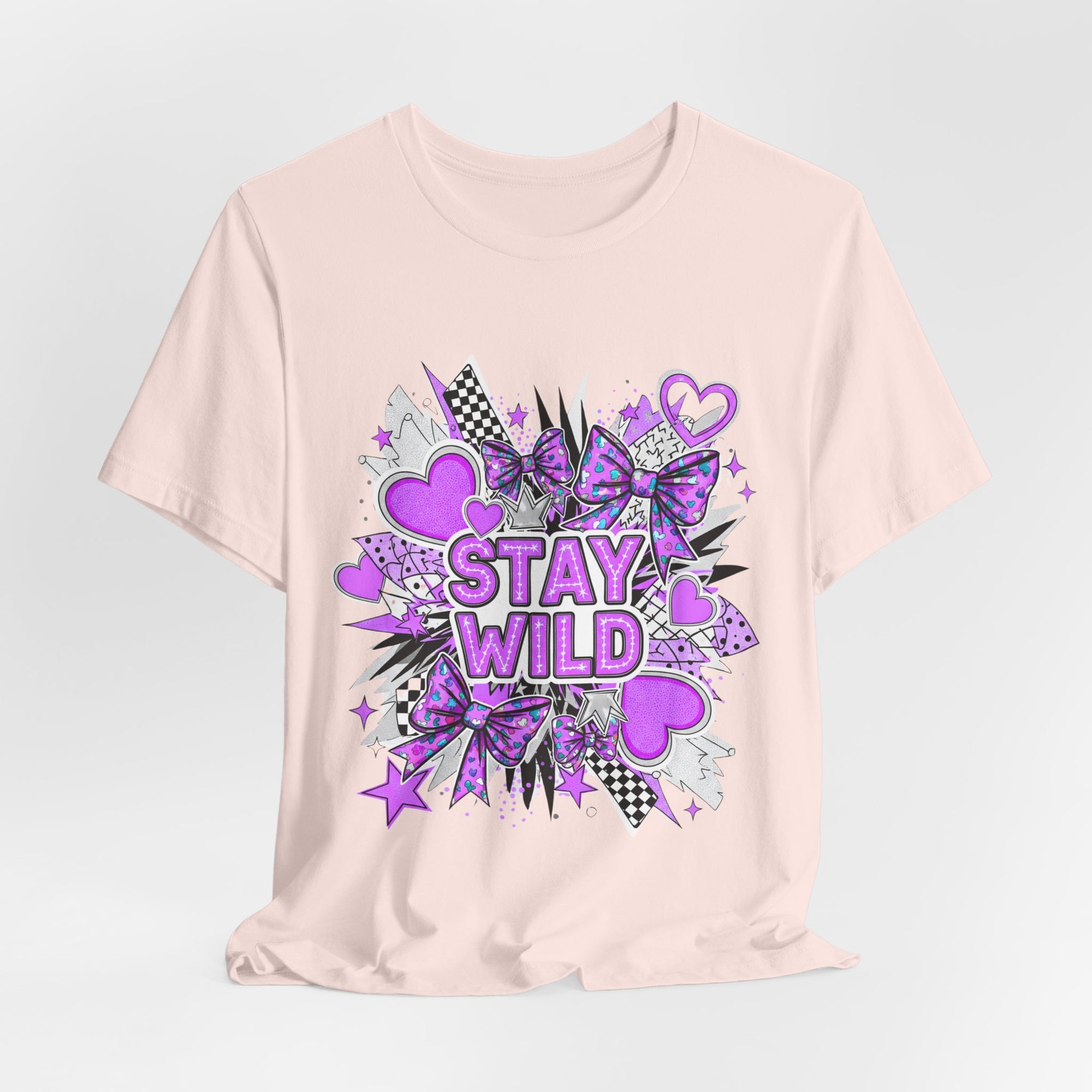 Stay Wild Graphic Tee Purple for Trendsetters, Cool Casual Wear, Gift for Her, Festival Outfit
