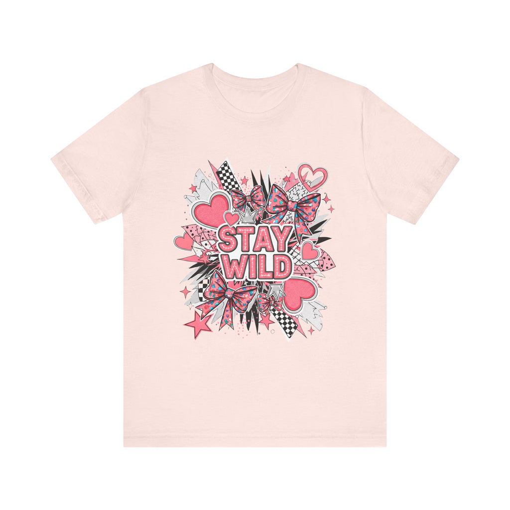 Stay Wild Pink Graphic Tee - Fun Unisex T-Shirt for Nature Lovers, Casual Wear, Outdoor Adventures, Birthday Gift, Everyday Style