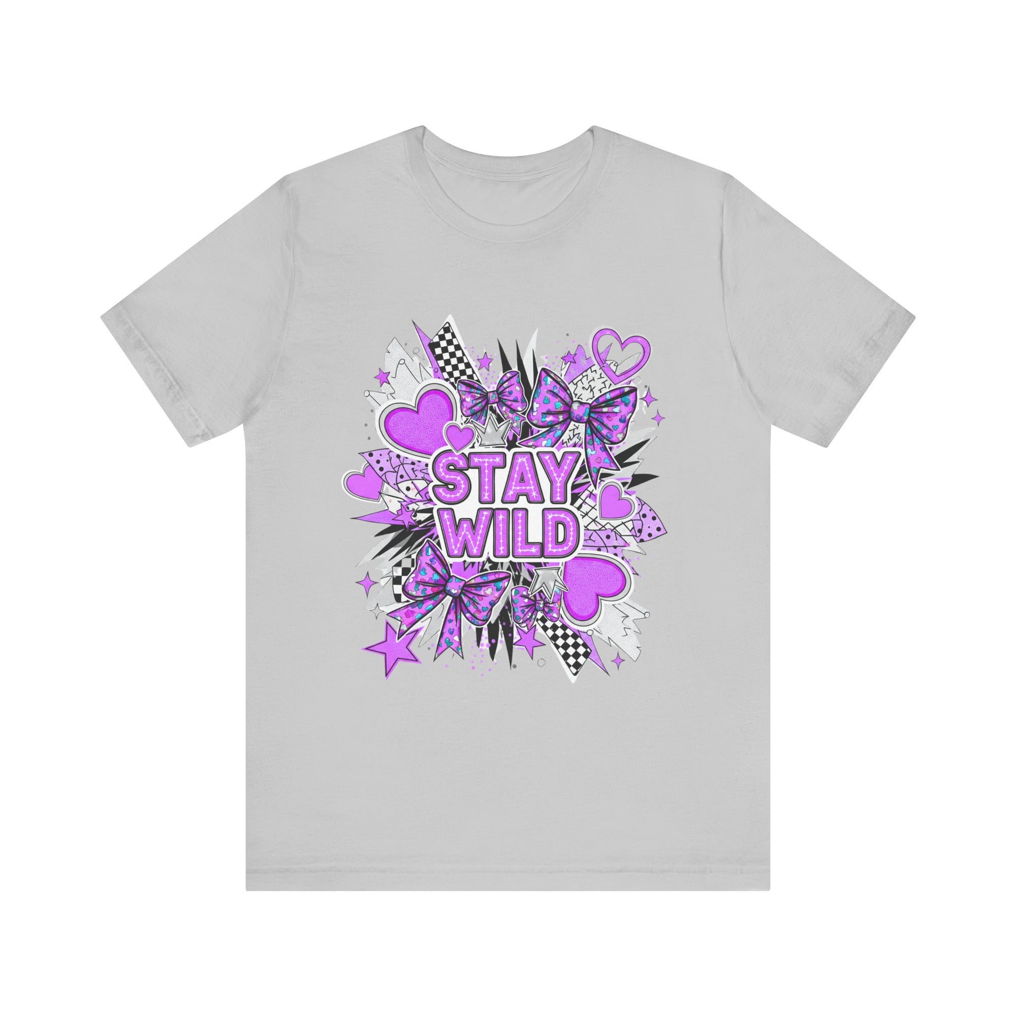 Stay Wild Graphic Tee Purple for Trendsetters, Cool Casual Wear, Gift for Her, Festival Outfit