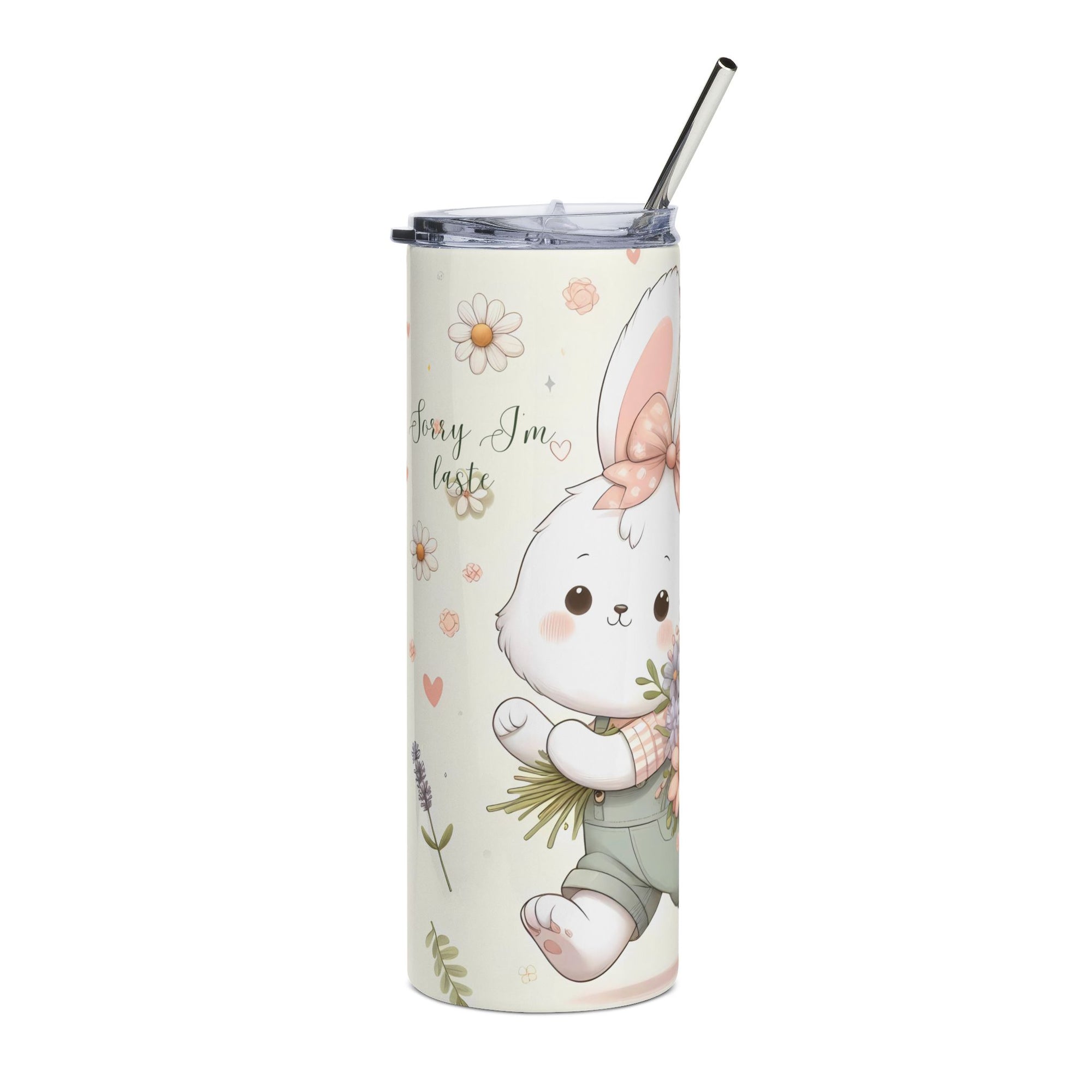 Cute Bunny Stainless Steel Tumbler - 20oz, Easter Gift, Spring