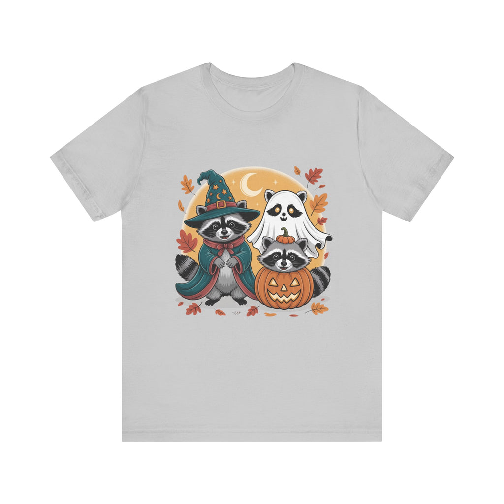 Adorable Halloween Raccoon Trio - Unisex Jersey Short Sleeve Tee