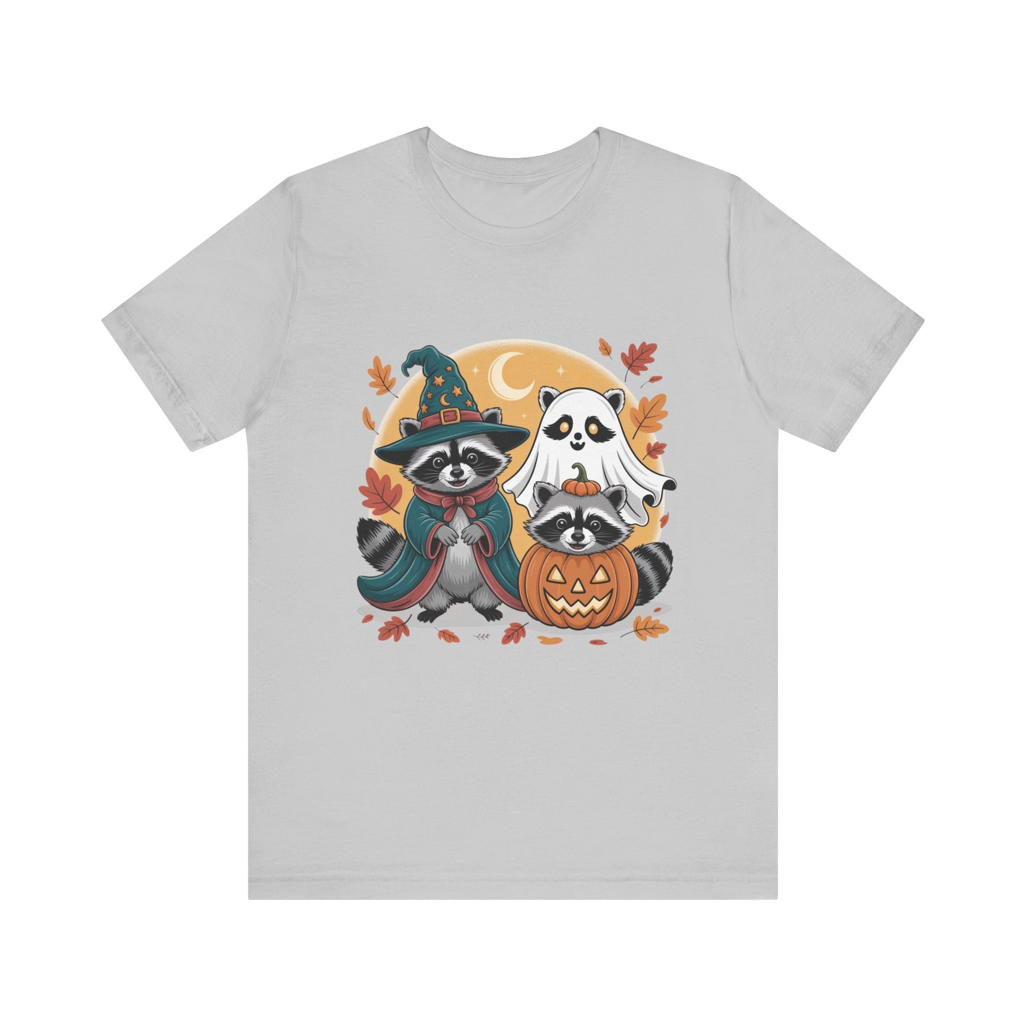 Adorable Halloween Raccoon Trio - Unisex Jersey Short Sleeve Tee