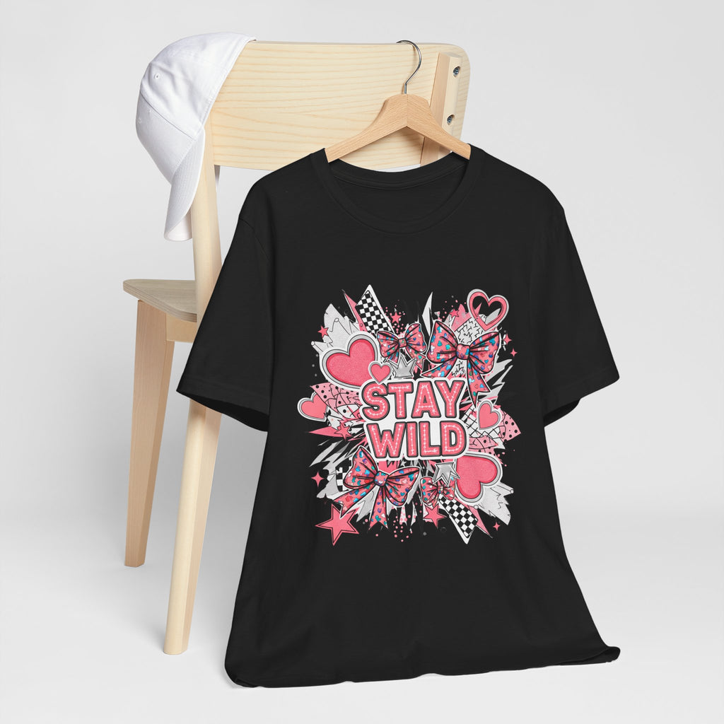 Stay Wild Pink Graphic Tee - Fun Unisex T-Shirt for Nature Lovers, Casual Wear, Outdoor Adventures, Birthday Gift, Everyday Style