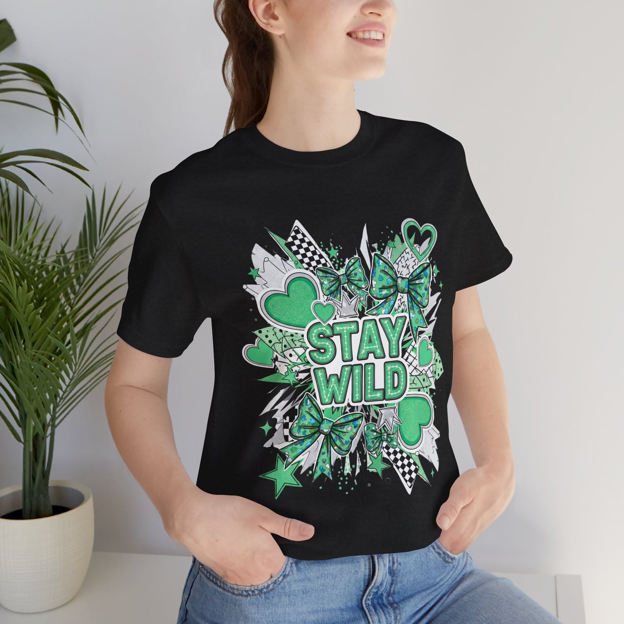 Stay Wild Chic Green of Unisex Jersey Short Sleeve Tee
