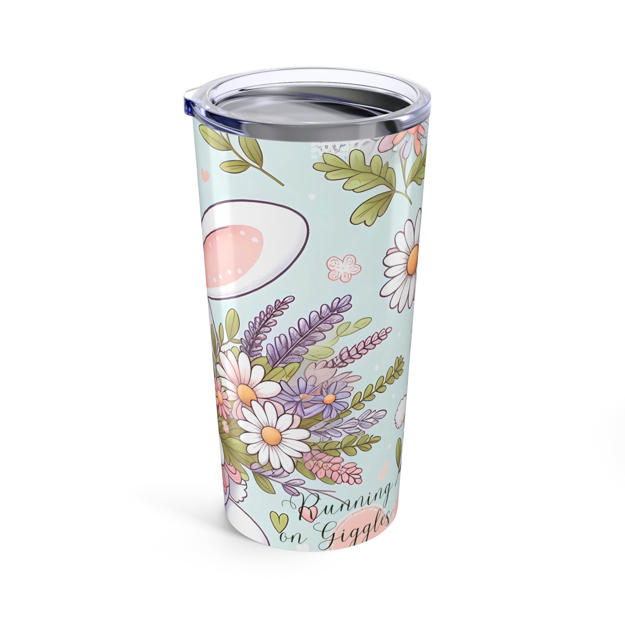 Spring Bunny Floral Tumbler 20oz