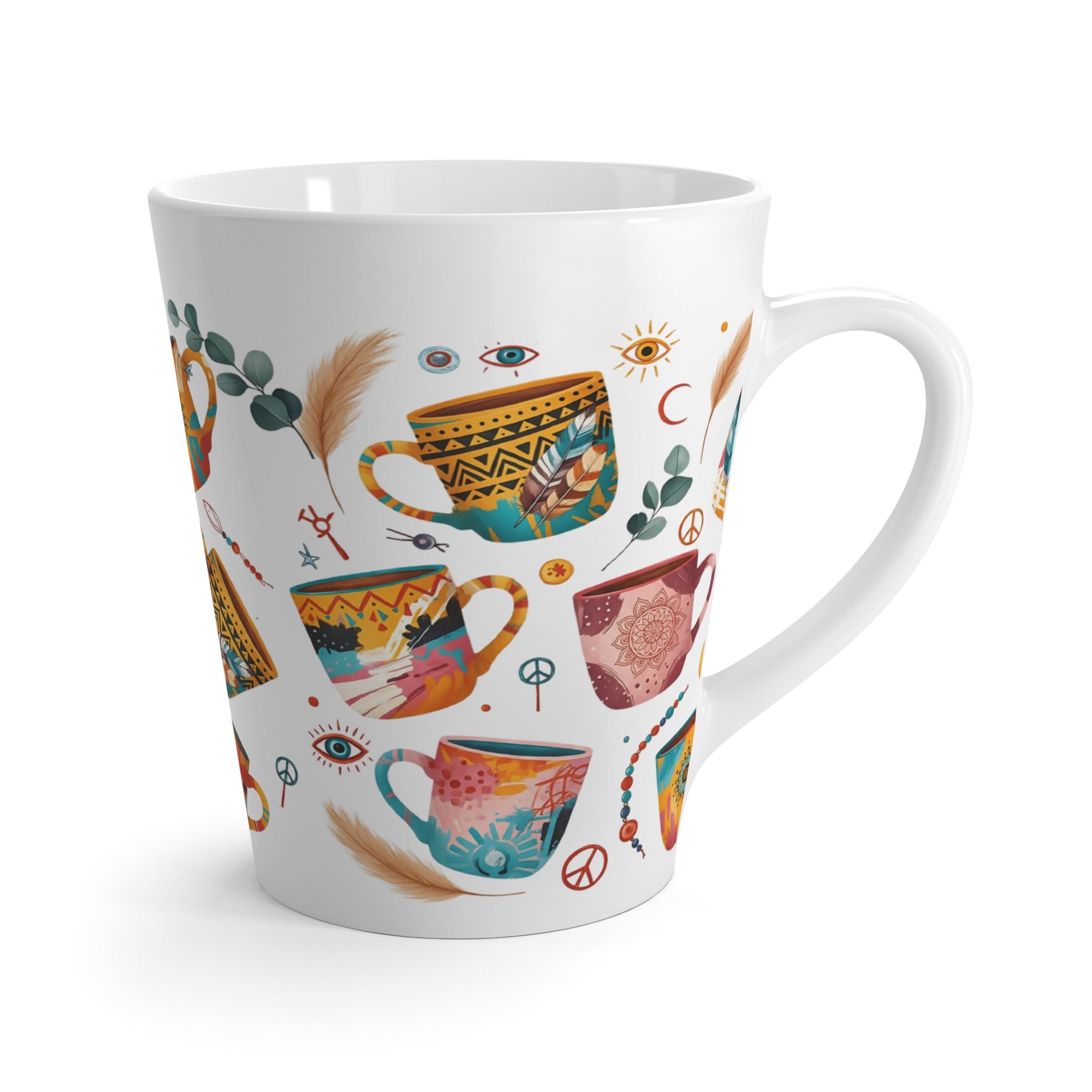 Bohemian Latte Mug 12 oz. | Colorful Ceramic Cup for Coffee Lovers, Artistic Tea Mug for Home Decor, Unique Gift for Tea Enthusiasts, Vibrant [...]