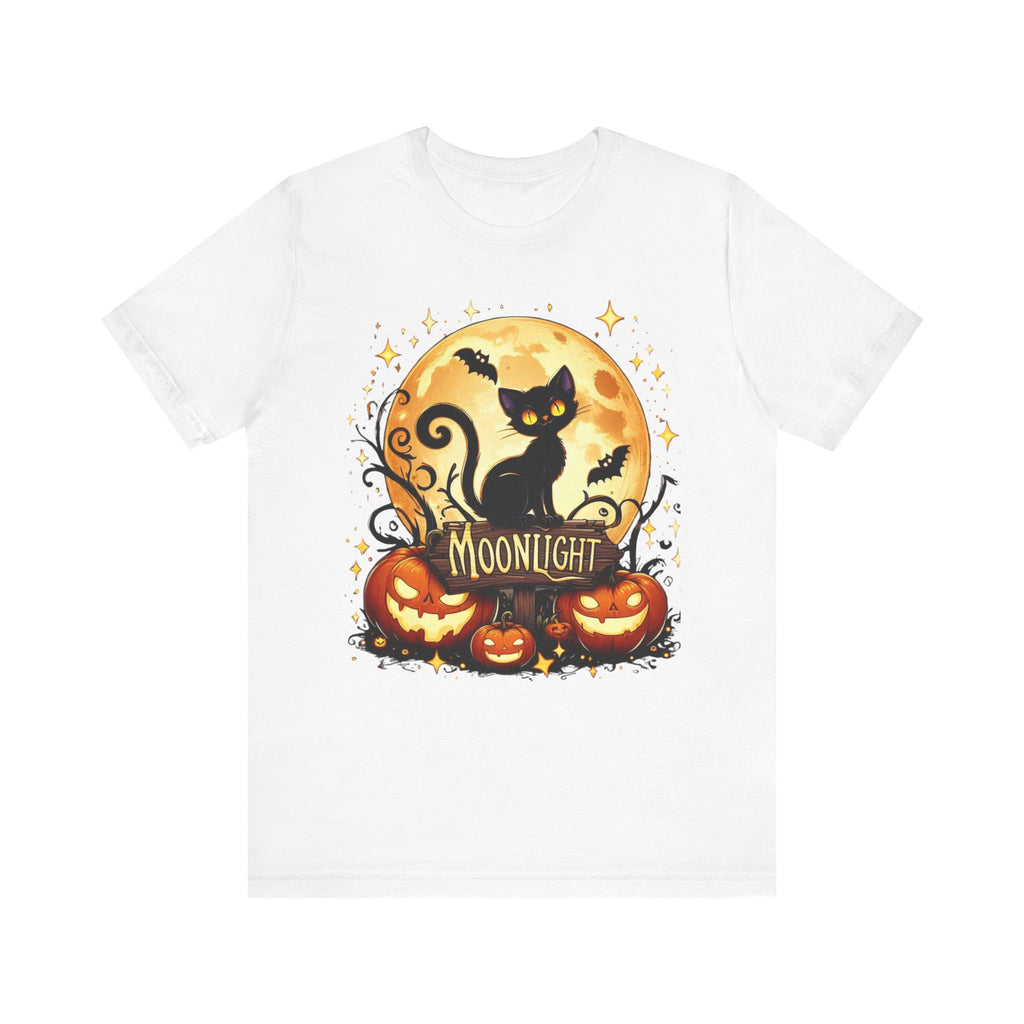 Spooky Black Cat of Unisex Jersey Short Sleeve Tee