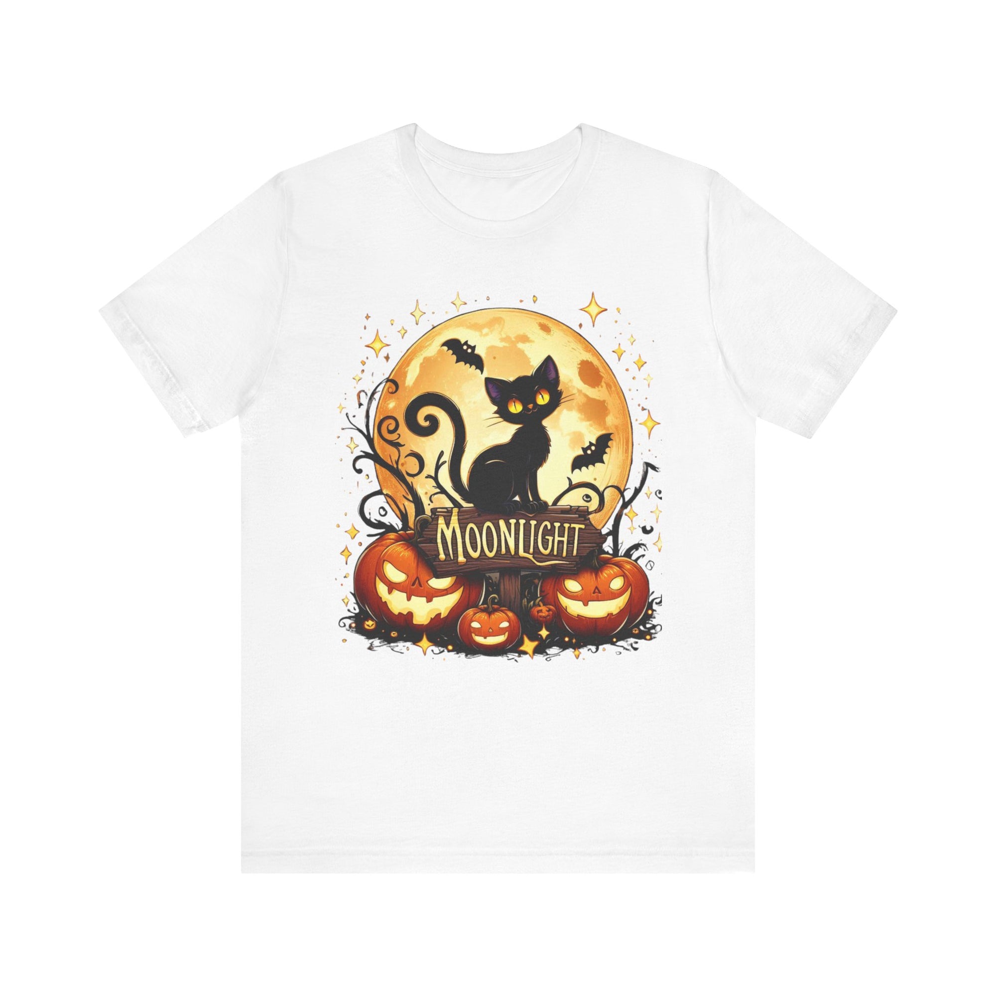 Spooky Black Cat of Unisex Jersey Short Sleeve Tee