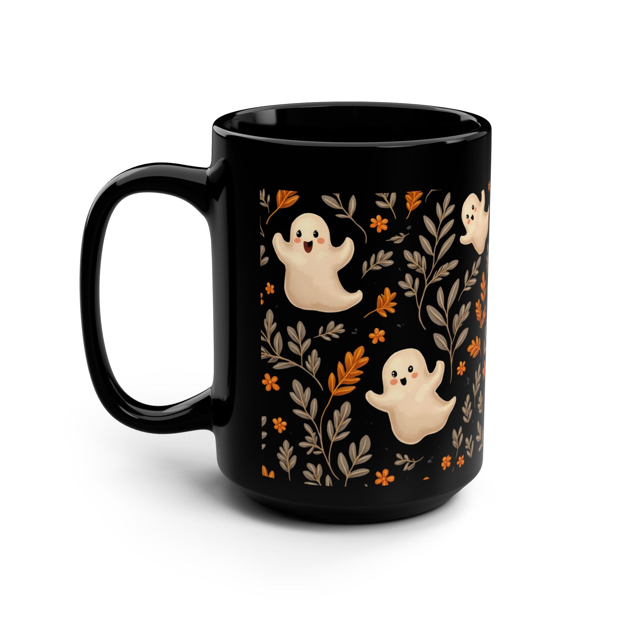 Halloween Ghost Mug 15 oz, Cute Ghost Coffee Cup, Fall Decor Mug, Spooky Season Gift, Halloween Treats