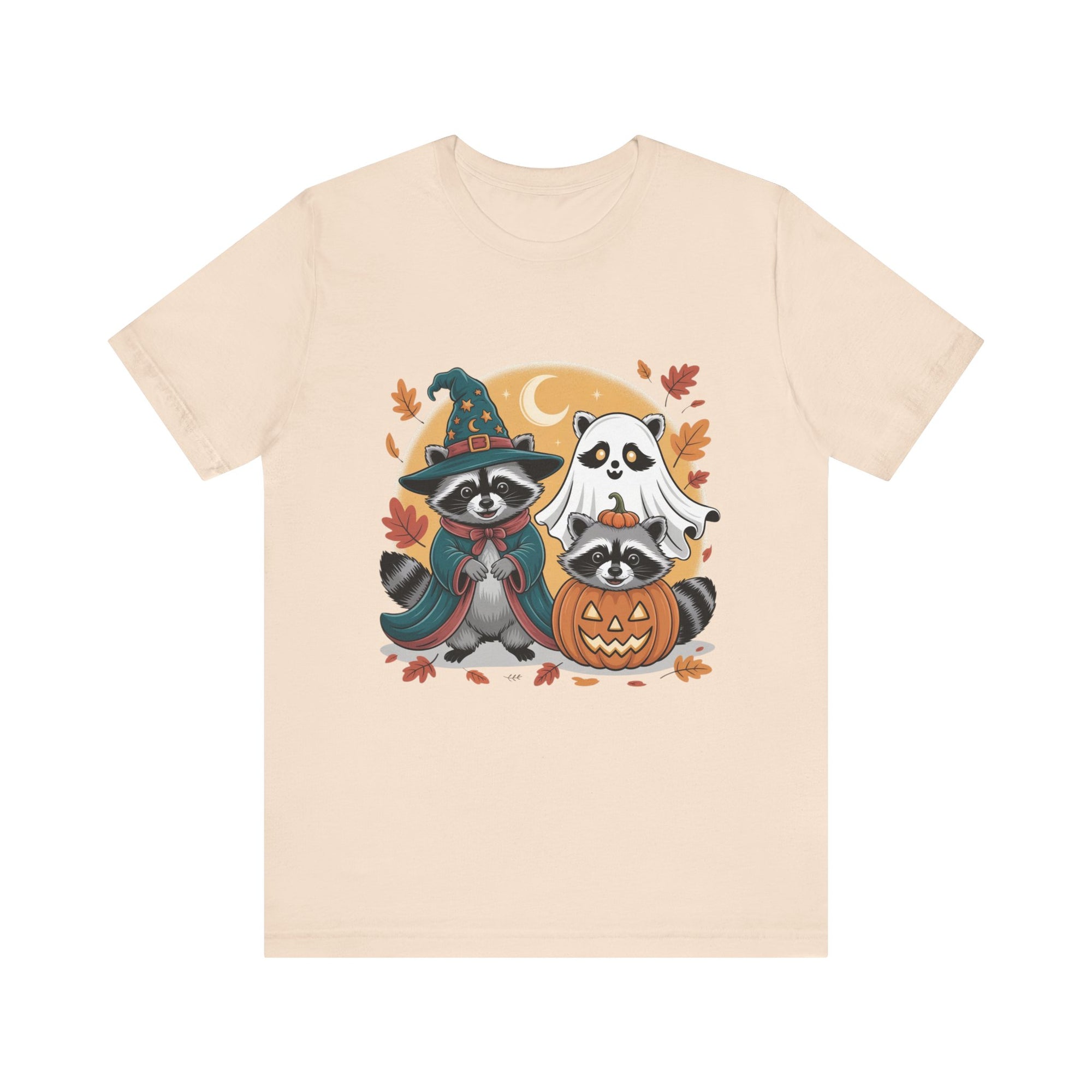 Adorable Halloween Raccoon Trio - Unisex Jersey Short Sleeve Tee